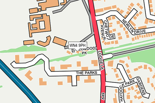 WN4 9PH map - OS OpenMap – Local (Ordnance Survey)