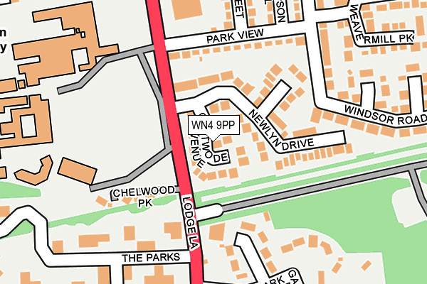 WN4 9PP map - OS OpenMap – Local (Ordnance Survey)