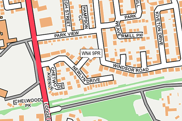WN4 9PR map - OS OpenMap – Local (Ordnance Survey)