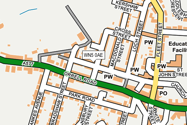 WN5 0AE map - OS OpenMap – Local (Ordnance Survey)