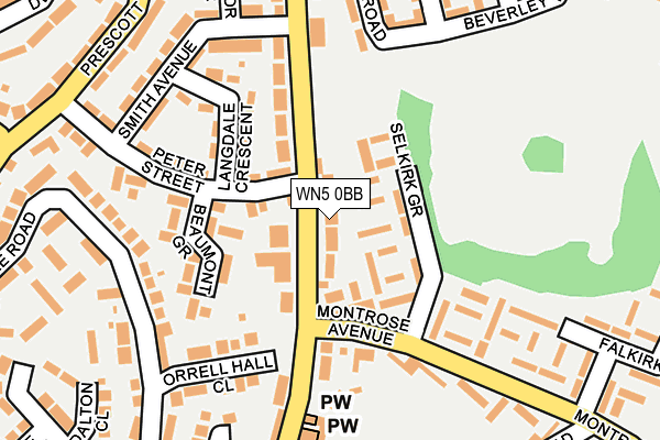 WN5 0BB map - OS OpenMap – Local (Ordnance Survey)
