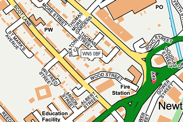 WN5 0BF map - OS OpenMap – Local (Ordnance Survey)