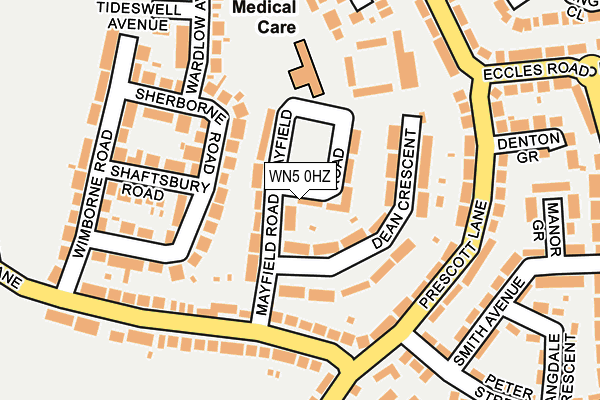 WN5 0HZ map - OS OpenMap – Local (Ordnance Survey)