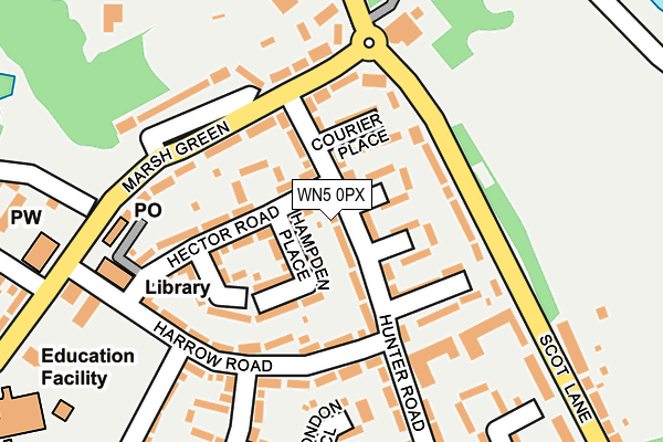 WN5 0PX map - OS OpenMap – Local (Ordnance Survey)