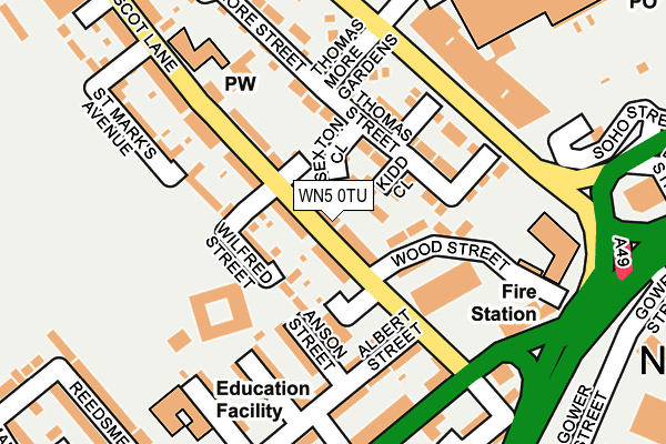 WN5 0TU map - OS OpenMap – Local (Ordnance Survey)