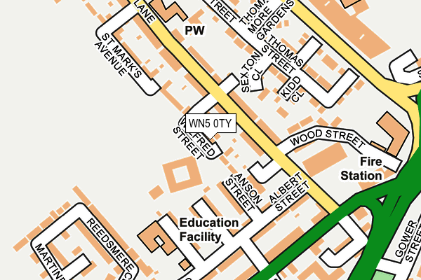 WN5 0TY map - OS OpenMap – Local (Ordnance Survey)
