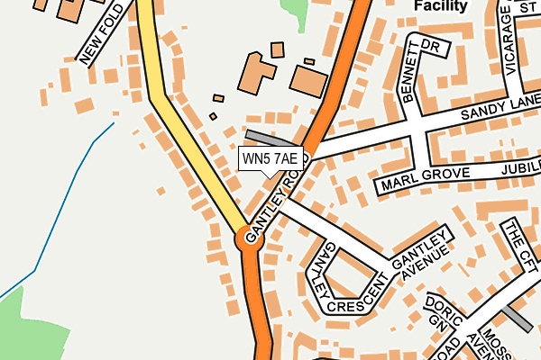 WN5 7AE map - OS OpenMap – Local (Ordnance Survey)