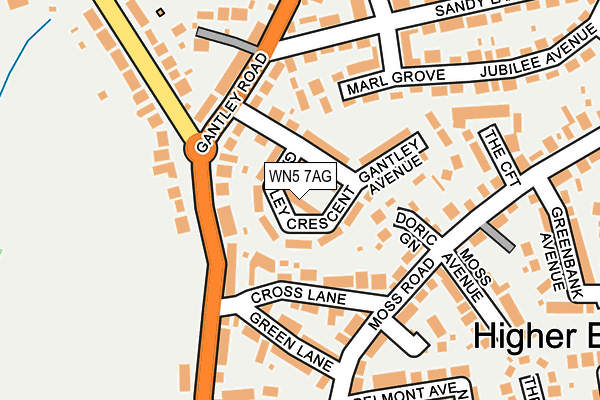 WN5 7AG map - OS OpenMap – Local (Ordnance Survey)
