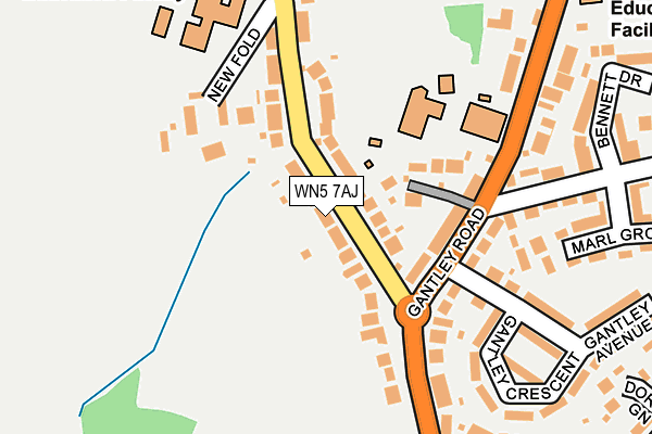 WN5 7AJ map - OS OpenMap – Local (Ordnance Survey)