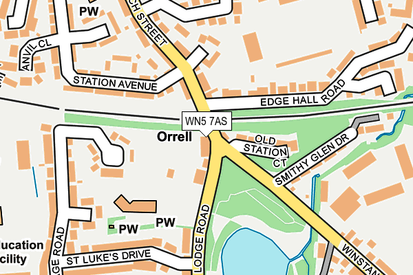 WN5 7AS map - OS OpenMap – Local (Ordnance Survey)