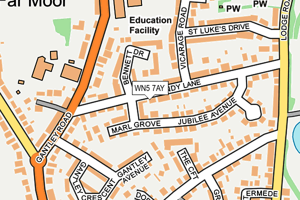 WN5 7AY map - OS OpenMap – Local (Ordnance Survey)