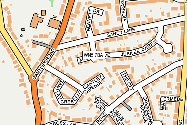 WN5 7BA map - OS OpenMap – Local (Ordnance Survey)