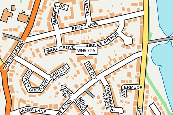 WN5 7DA map - OS OpenMap – Local (Ordnance Survey)