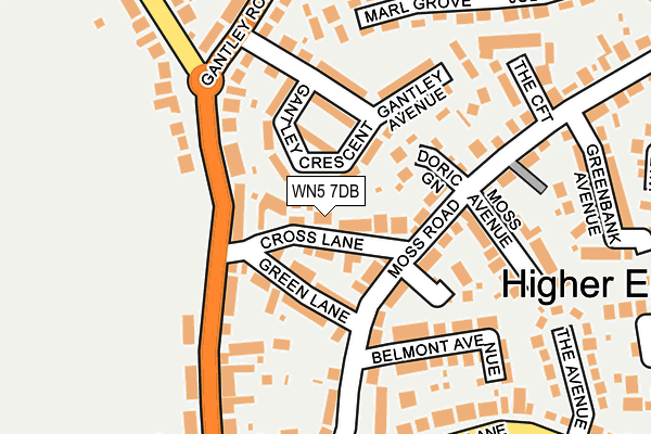 WN5 7DB map - OS OpenMap – Local (Ordnance Survey)