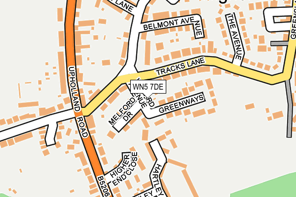 WN5 7DE map - OS OpenMap – Local (Ordnance Survey)