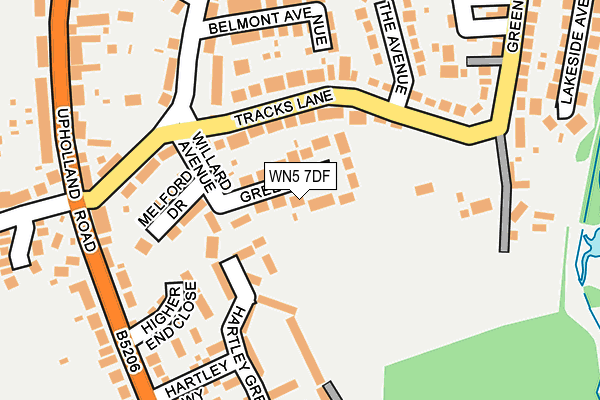 WN5 7DF map - OS OpenMap – Local (Ordnance Survey)
