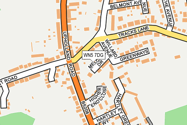 WN5 7DG map - OS OpenMap – Local (Ordnance Survey)