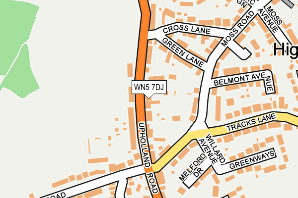 WN5 7DJ map - OS OpenMap – Local (Ordnance Survey)
