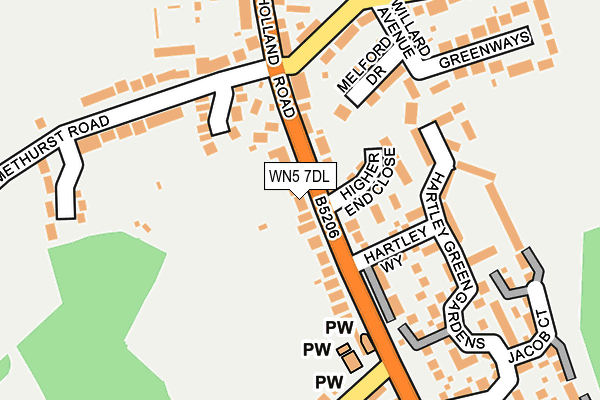 WN5 7DL map - OS OpenMap – Local (Ordnance Survey)