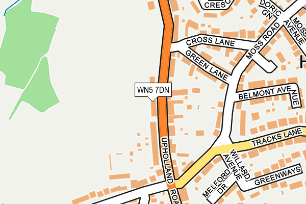 WN5 7DN map - OS OpenMap – Local (Ordnance Survey)