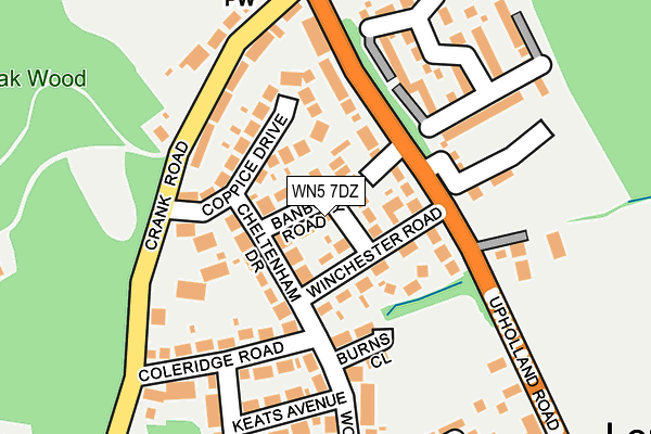 WN5 7DZ map - OS OpenMap – Local (Ordnance Survey)