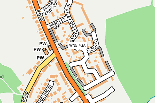 WN5 7GA map - OS OpenMap – Local (Ordnance Survey)