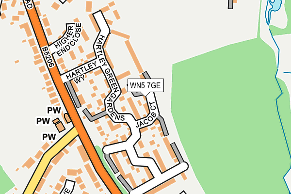 WN5 7GE map - OS OpenMap – Local (Ordnance Survey)