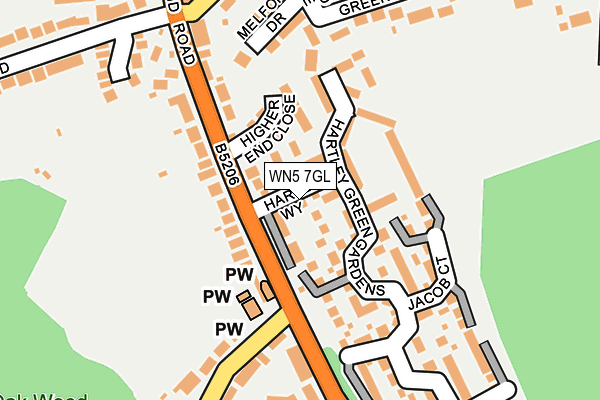 WN5 7GL map - OS OpenMap – Local (Ordnance Survey)