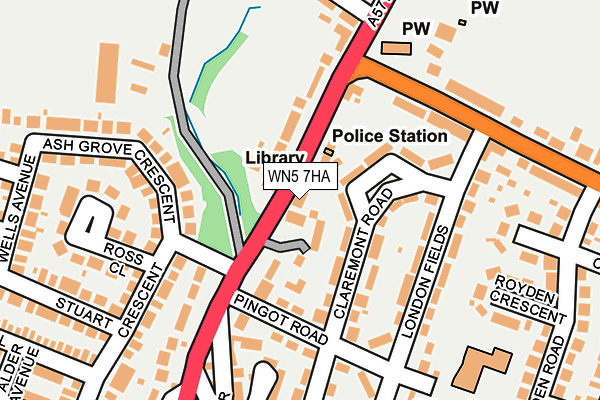 WN5 7HA map - OS OpenMap – Local (Ordnance Survey)