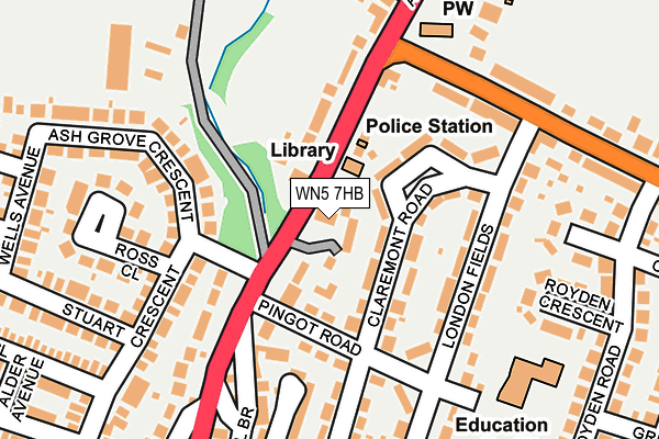 WN5 7HB map - OS OpenMap – Local (Ordnance Survey)