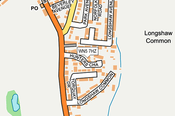 WN5 7HZ map - OS OpenMap – Local (Ordnance Survey)