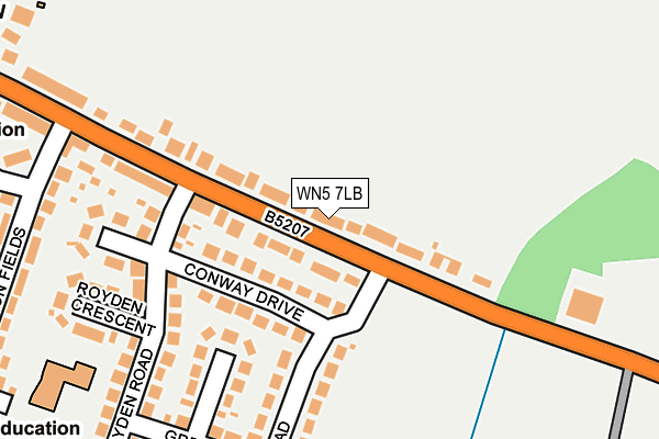 WN5 7LB map - OS OpenMap – Local (Ordnance Survey)