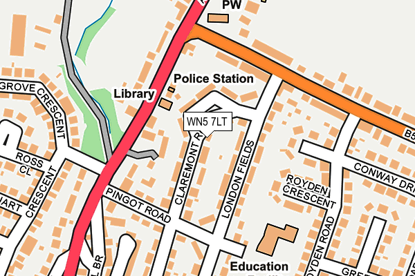 WN5 7LT map - OS OpenMap – Local (Ordnance Survey)