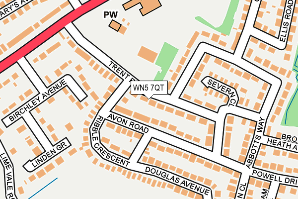 WN5 7QT map - OS OpenMap – Local (Ordnance Survey)