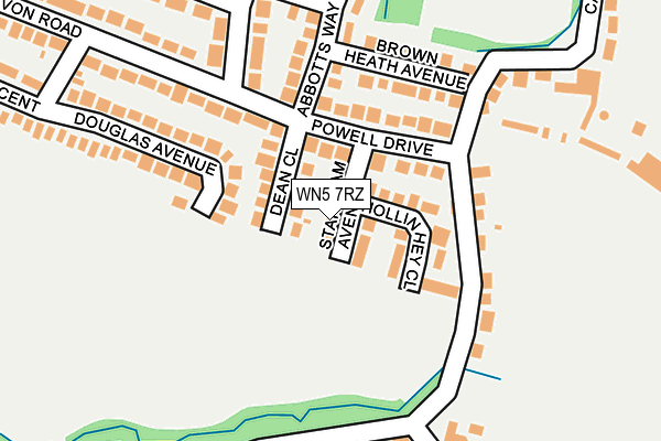 WN5 7RZ map - OS OpenMap – Local (Ordnance Survey)
