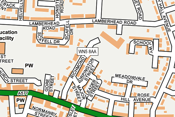 WN5 8AA map - OS OpenMap – Local (Ordnance Survey)