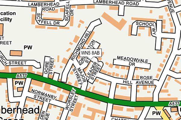 WN5 8AB map - OS OpenMap – Local (Ordnance Survey)