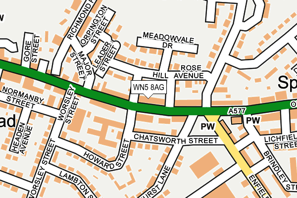 WN5 8AG map - OS OpenMap – Local (Ordnance Survey)