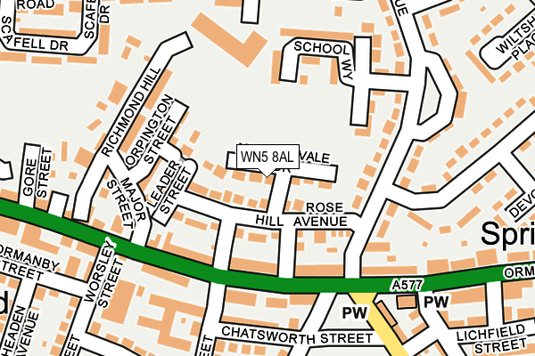 WN5 8AL map - OS OpenMap – Local (Ordnance Survey)