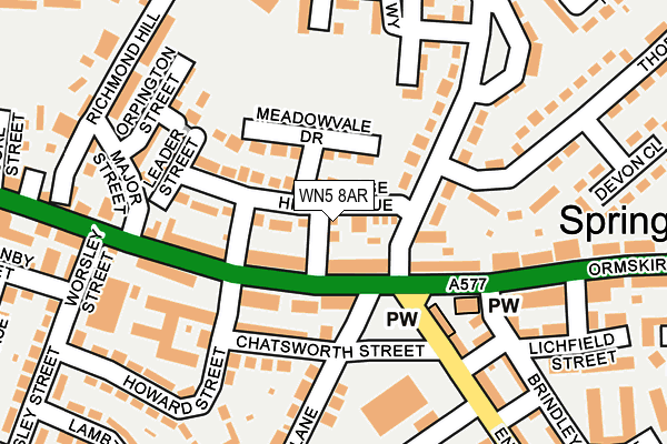 WN5 8AR map - OS OpenMap – Local (Ordnance Survey)