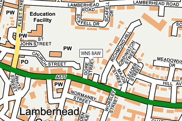 WN5 8AW map - OS OpenMap – Local (Ordnance Survey)