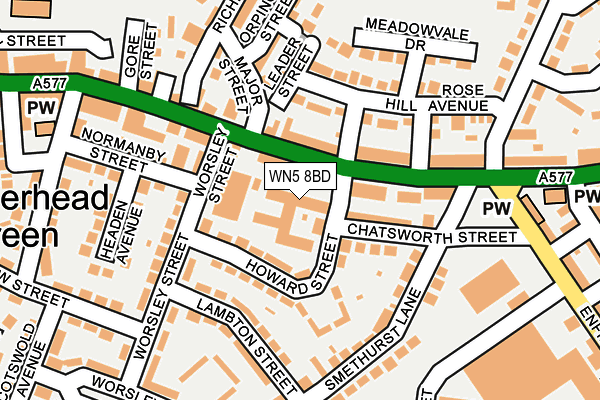 WN5 8BD map - OS OpenMap – Local (Ordnance Survey)