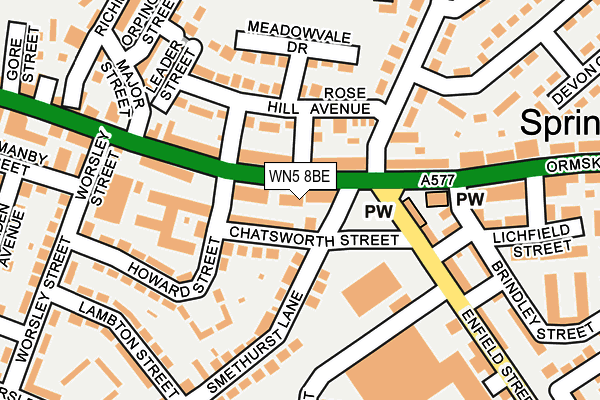 WN5 8BE map - OS OpenMap – Local (Ordnance Survey)