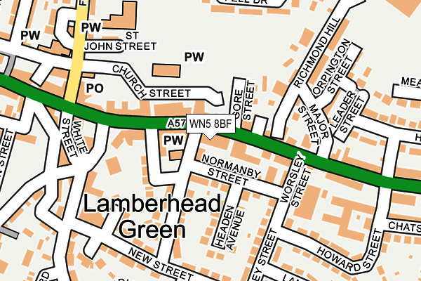 WN5 8BF map - OS OpenMap – Local (Ordnance Survey)