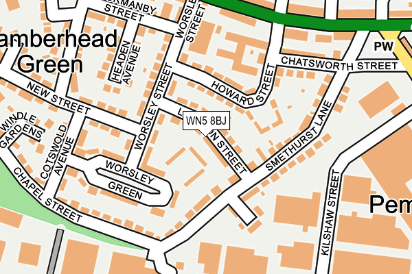 WN5 8BJ map - OS OpenMap – Local (Ordnance Survey)