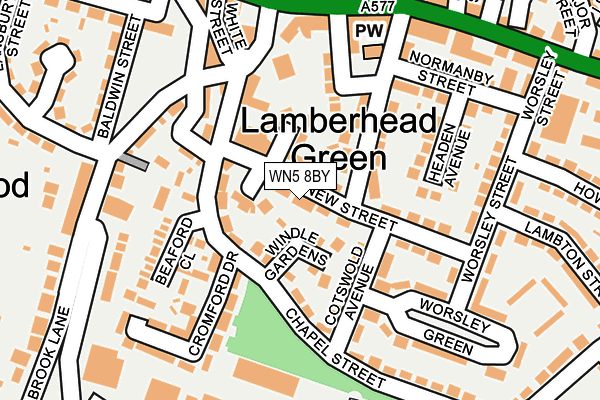 WN5 8BY map - OS OpenMap – Local (Ordnance Survey)