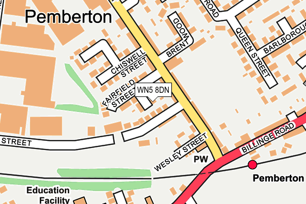 WN5 8DN map - OS OpenMap – Local (Ordnance Survey)