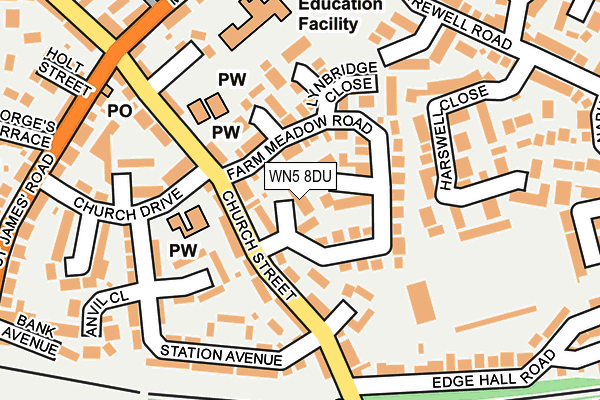 WN5 8DU map - OS OpenMap – Local (Ordnance Survey)