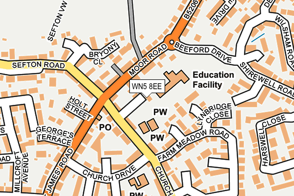 WN5 8EE map - OS OpenMap – Local (Ordnance Survey)