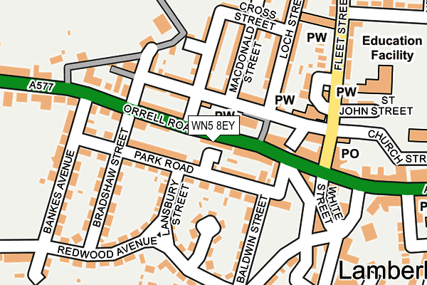WN5 8EY map - OS OpenMap – Local (Ordnance Survey)